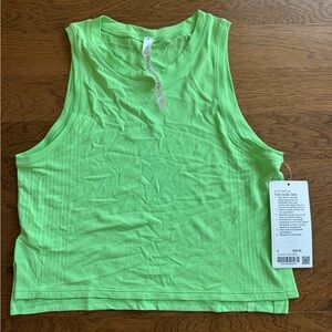 Lululemon Athletica Green Ribbed Sleeveless Tank Top